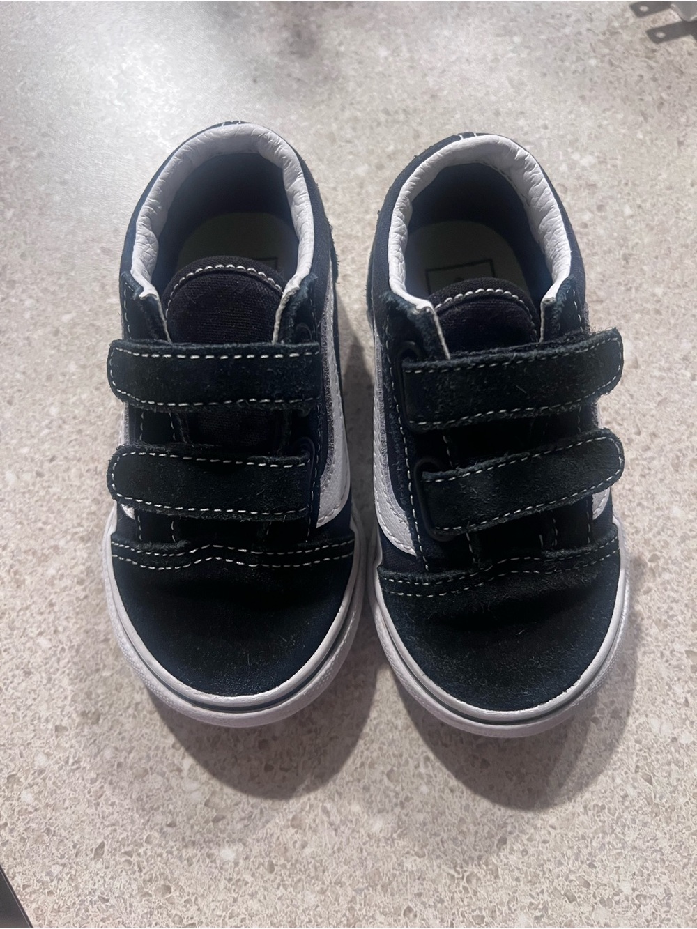 Toddlers Black and White Velcro Sneakers (Unisex)
